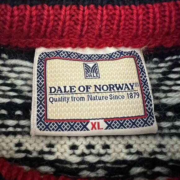 Dale of Norway 100% Wool Heavy Knit Fair Isle Nordic Sweater Mens Size XL - Picture 11 of 15